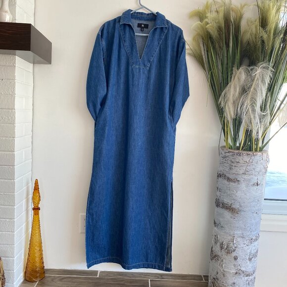 Banana Republic Cotton Cruz Oversized Denim Maxi Dress - Picture 3 of 15